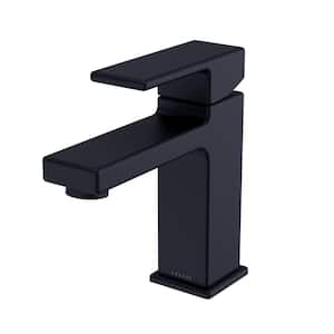 Capri Single Hole Single-Handle Bathroom Faucet in Matte Black finish