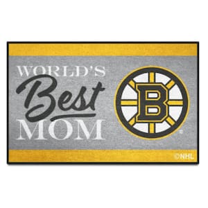 Boston Bruins Yellow World's Best Mom 19 in. x 30 in. Starter Mat Accent Rug
