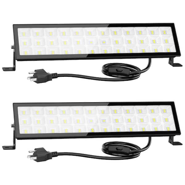 LED Shop Light 90W 10000lm Ultra Bright with Plug, 6500K Daylight White, IP66 Waterproof for Garage Workshop (2-Pack)