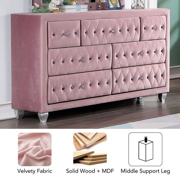 my pink dresser boutique Blush Pink Antique Dresser With Mirror: Shabby Chic Cottage Style