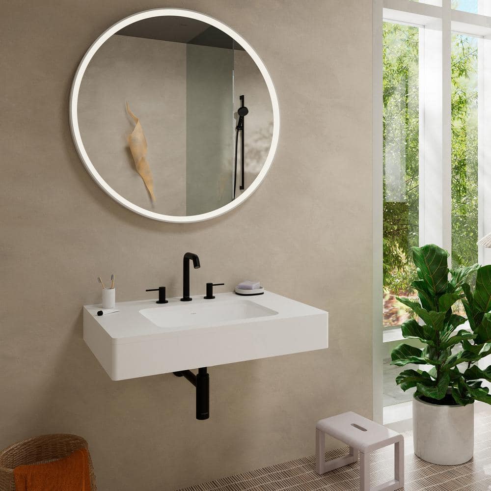 Matte Black Brass Modern Widespread Bathroom Faucet