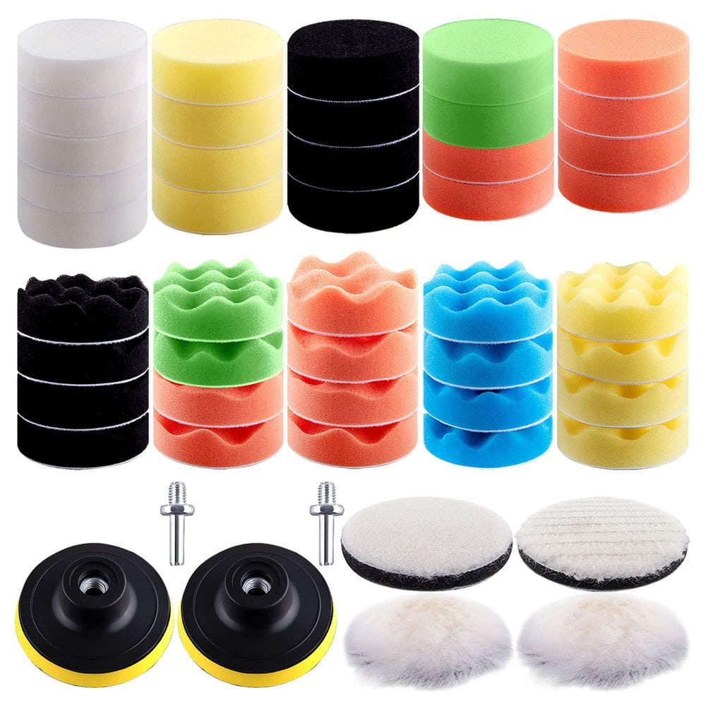 3 Inch Sponge Wool Foam Polishing Pad Kit with Drill Attachment for Car Buffer Polisher 48 Piece price history on PriceWatchPro