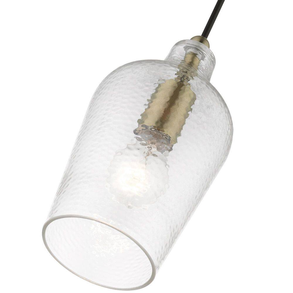 Avery Mini Pendant in Antique Brass with Clear Glass