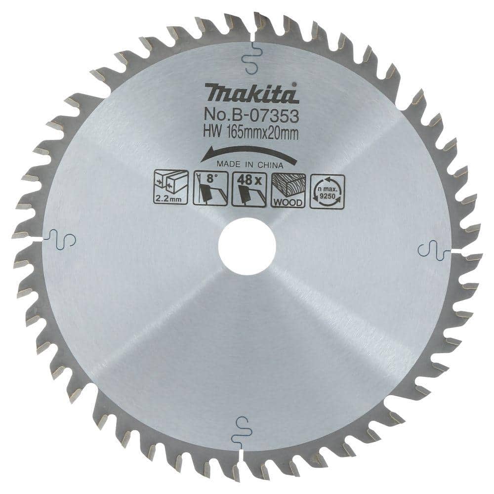 Makita 6-1/2 in. 48 TPI Carbide Tipped Saw Blade for use with Circular Saw B -07353 The Home Depot
