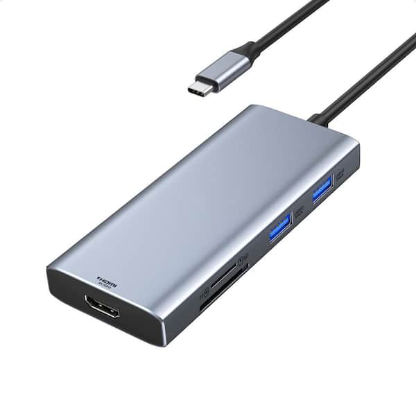 USB C Hub Multiport Adapter 9 in 1 HDMI Compatible for MacBook Pro Air iPad Pro iMac Dell XPS Lenovo Think Pad