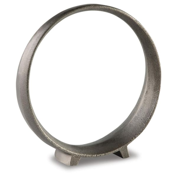 Ryandale Antique Gray 11 in. x 11.5 in. Round Metal Sculpture