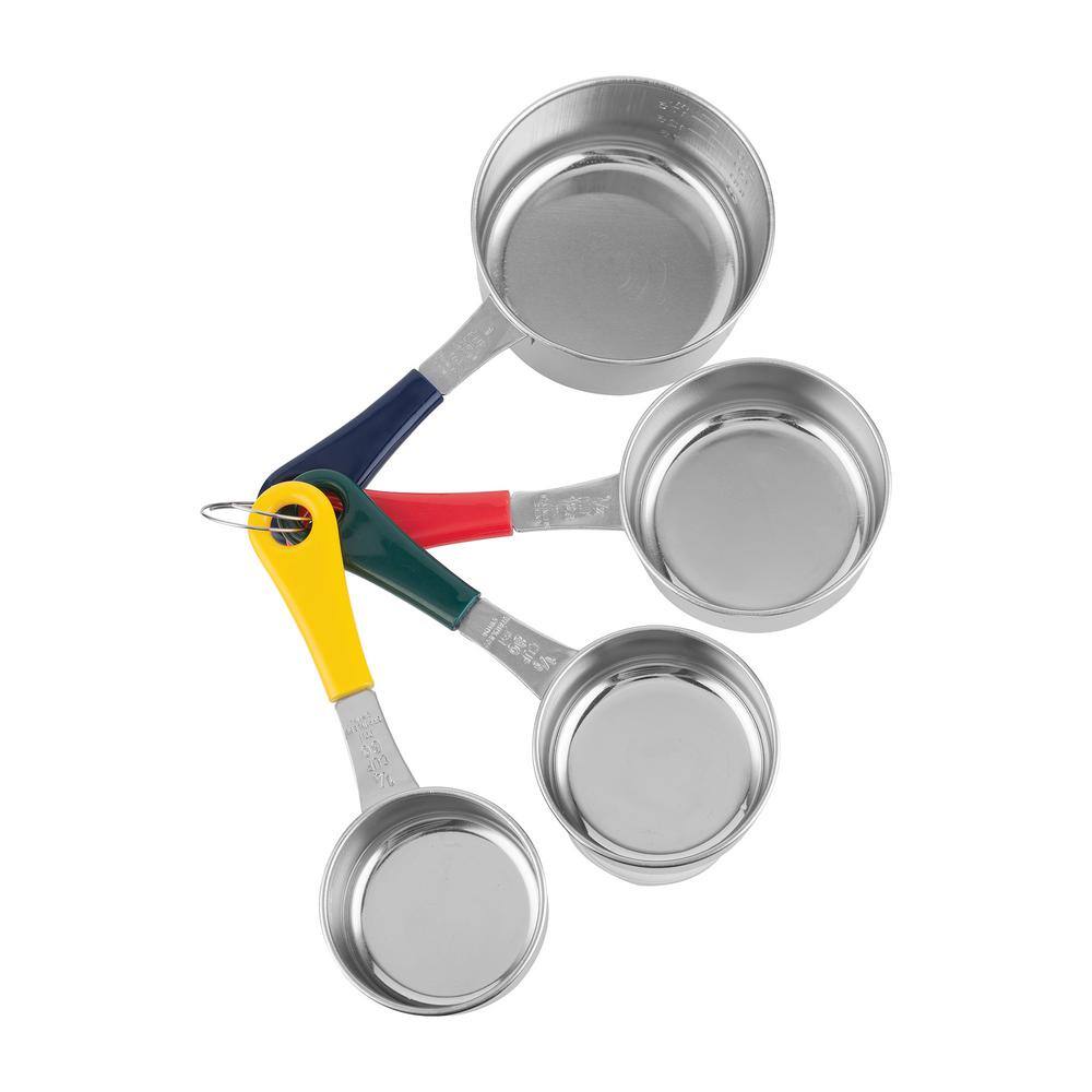 Color-Coded Stainless Steel Measuring Cup Set with Engraved Measurements