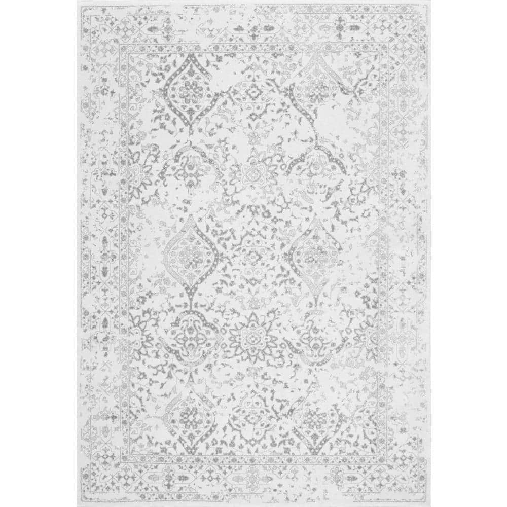 nuLOOM Odell Distressed Persian Ivory 8 ft. Square Rug RZBD21AS808