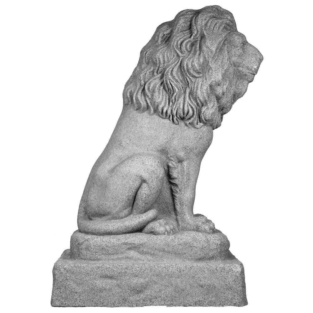 Guardian Lion 28" Natural Granite Resin Garden Statue