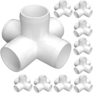 1/2 in. Furniture Grade PVC 5-Way Cross in White (10-Pack)