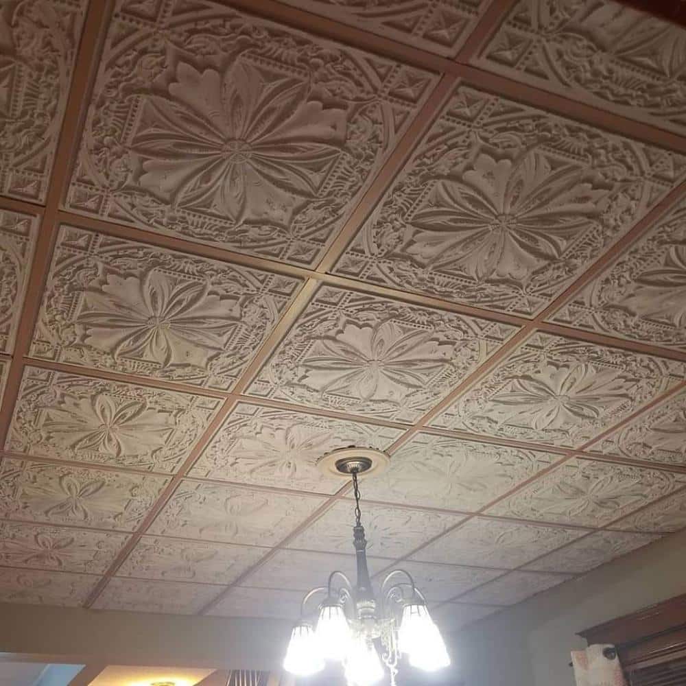Milan 2' x 2' Antique Taupe PVC Ceiling Tiles