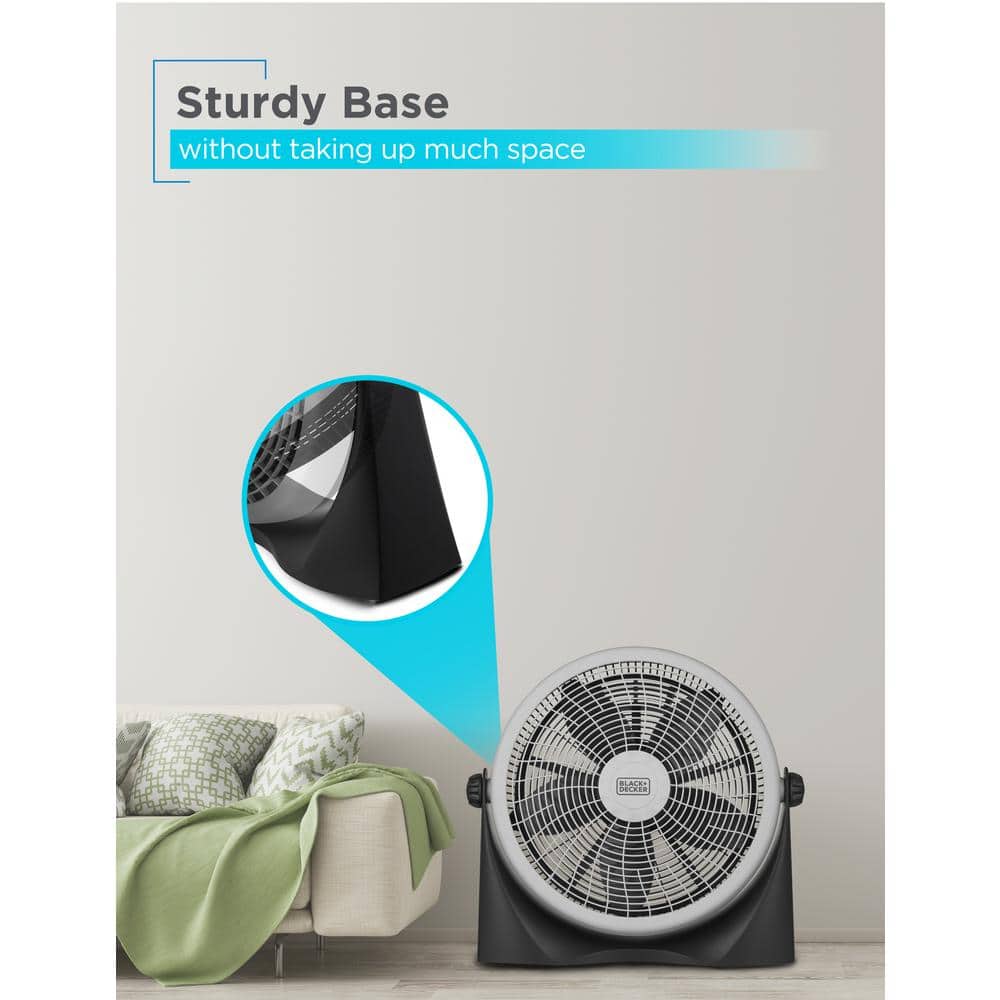 BLACK+DECKER Black+decker 16 Inch High Velocity Floor Fan, Black