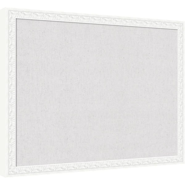 Bethany 20 in. x 26 in. White Wood Framed Canvas Magnetic Memo Board