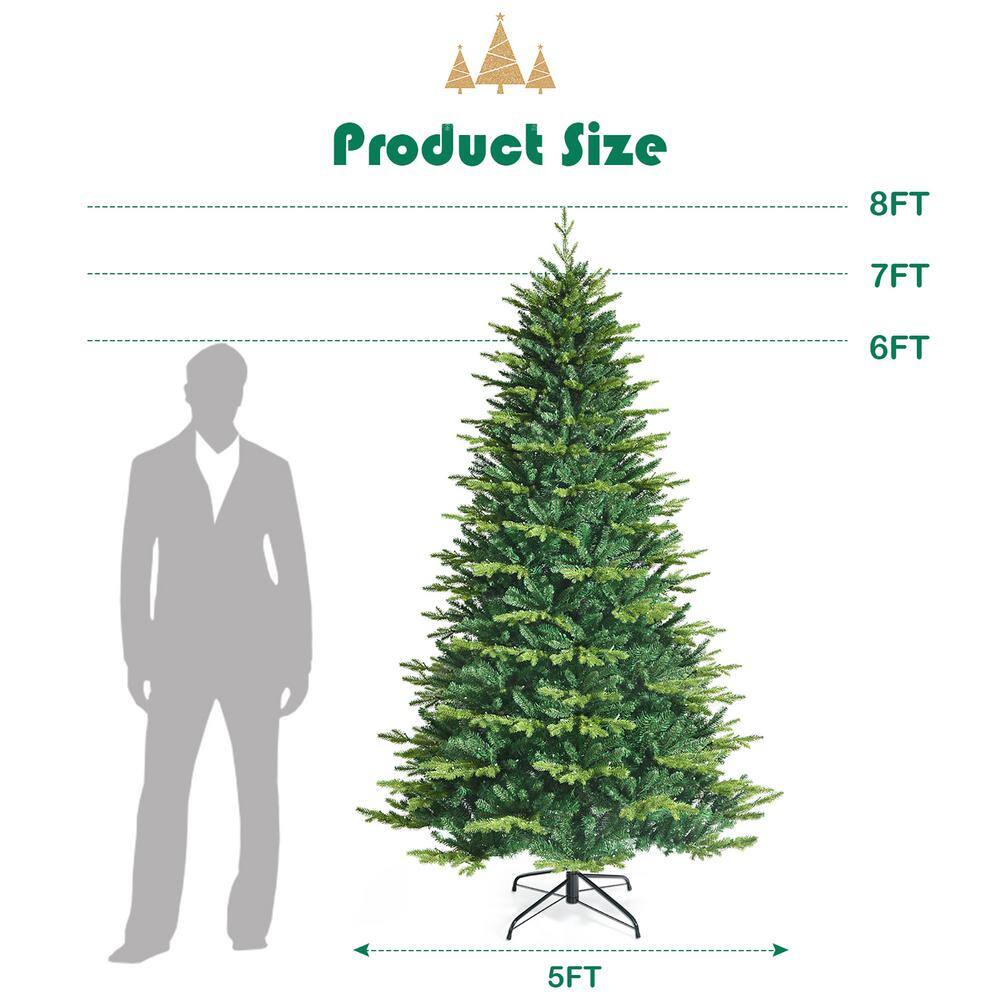 8-Foot Green Pre-Lit Artificial Christmas Tree with LED Lights