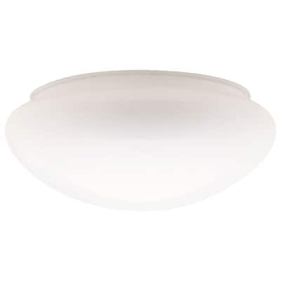 4 in. Handblown White Mushroom Shade with 8 in. Fitter and 9-1/2 in. Width