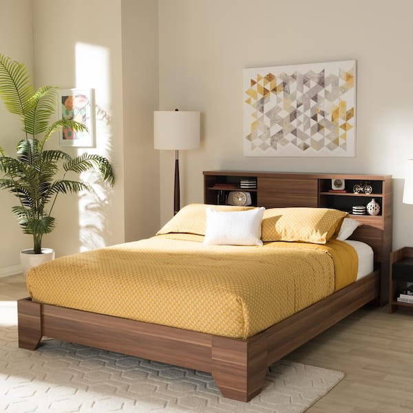Baxton Studio Vanda Medium Brown Wood Queen Platform Bed 28862