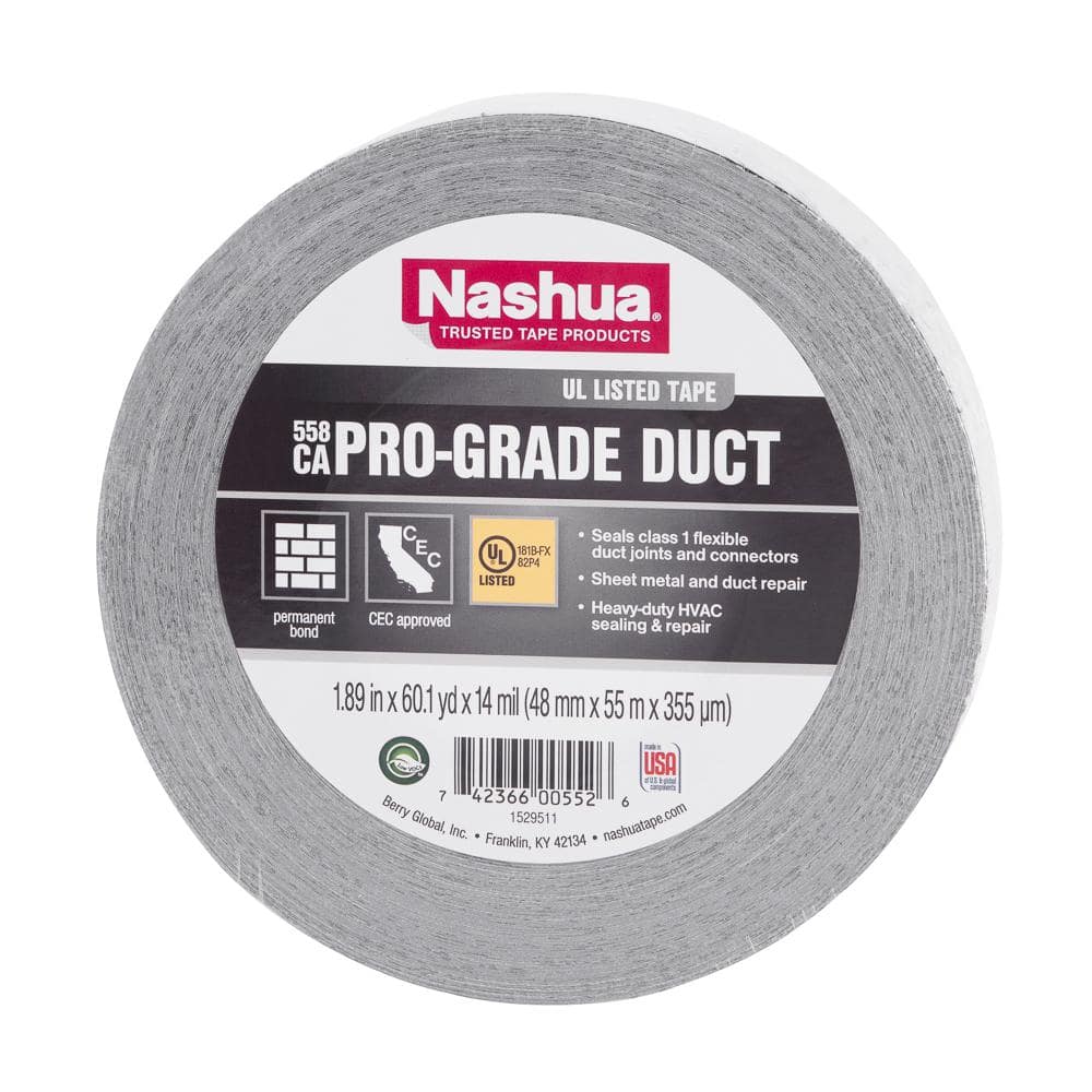 Nashua Tape 1.89 in. x 30 yd. 300 Heavy-Duty Duct Tape in Silver Air Duct  Accessory 1891327 - The Home Depot