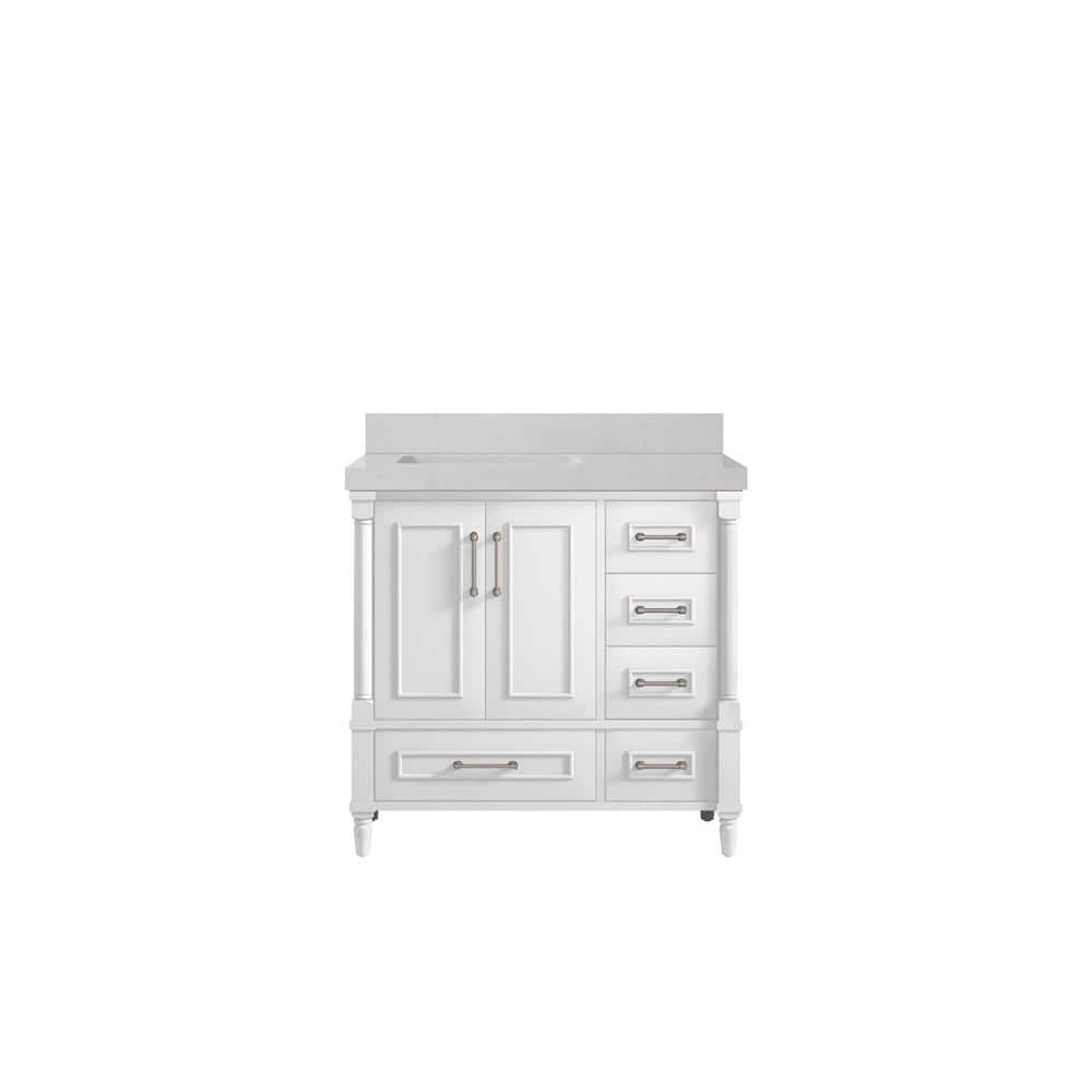 Aberdeen 36'' White Carrara Quartz Single Bathroom Vanity