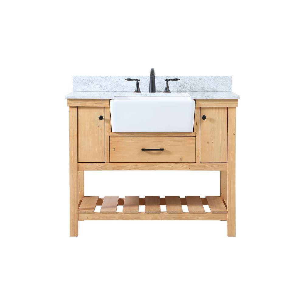 Timeless Home 42 in. W x 22 in. D x 34.13 in. H Bath Vanity in Natural Wood