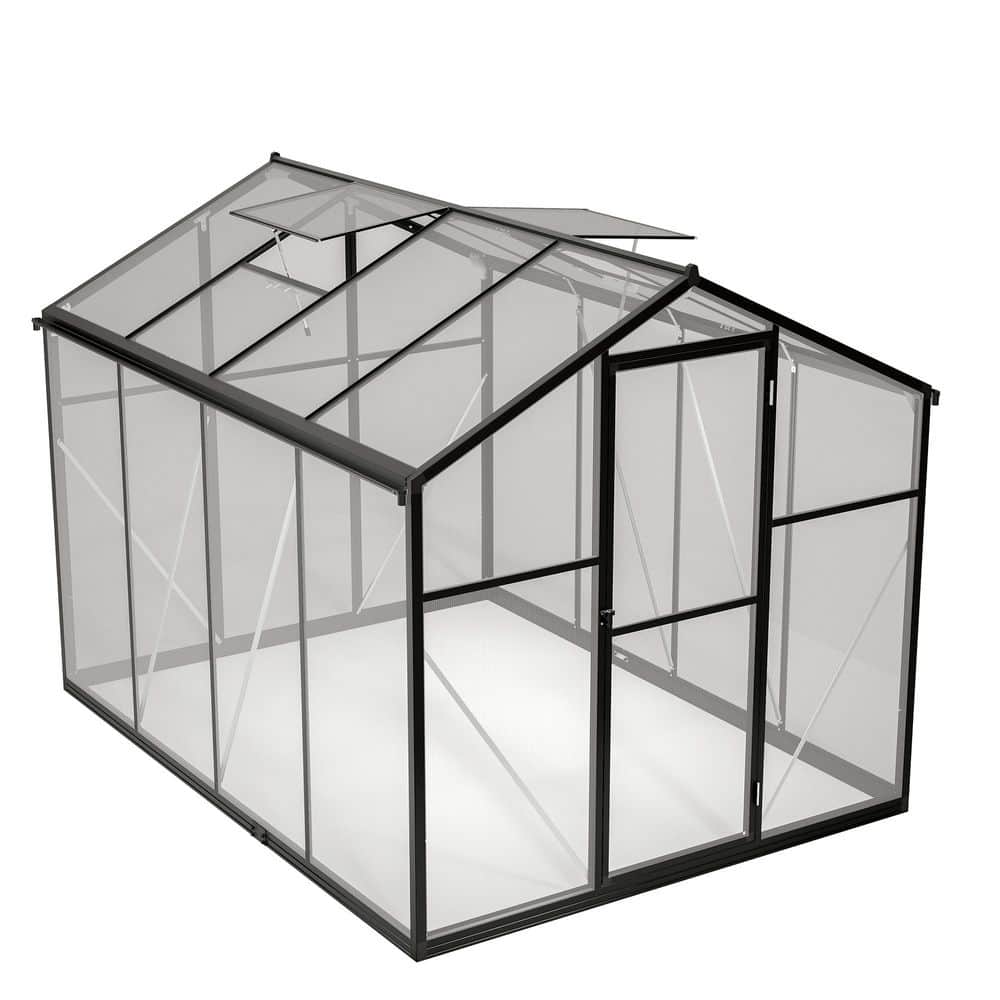 100.12 in. W x 74.65 in. D x 80.43 in. H Aluminum Outdoors Greenhouse with 