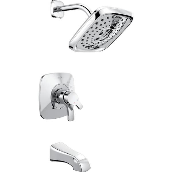 Delta Tesla TempAssure 1-Handle Tub and Shower Faucet Trim Kit in Chrome with H2Okinetic (Valve Not Included)