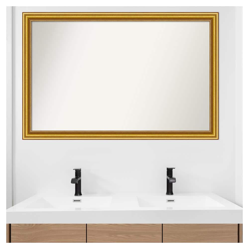 Townhouse Gold Medium Wood Framed Bathroom Vanity Mirror