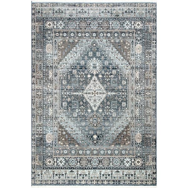 nuLOOM Vintage Melani Light Blue 4 ft. x 6 ft.  Persian Area Rug