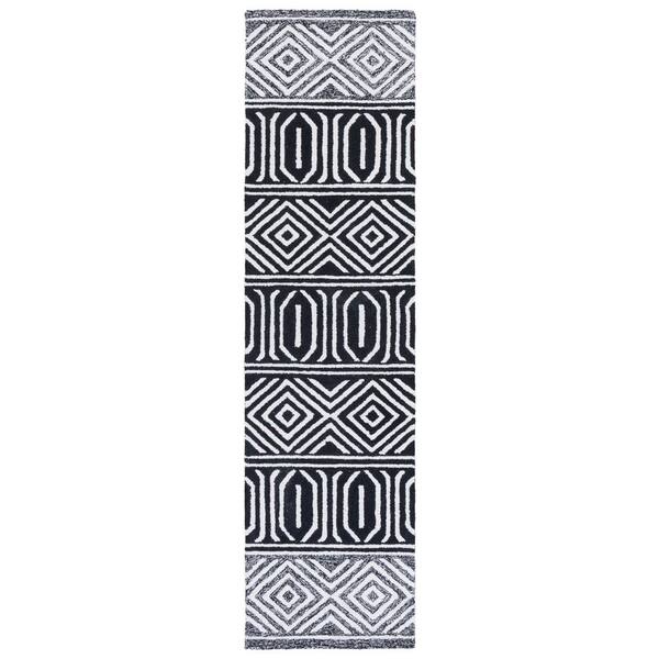 Capri 2 ft. x 9 ft. Ivory/Black Tribal CPR702Z Runner Rug