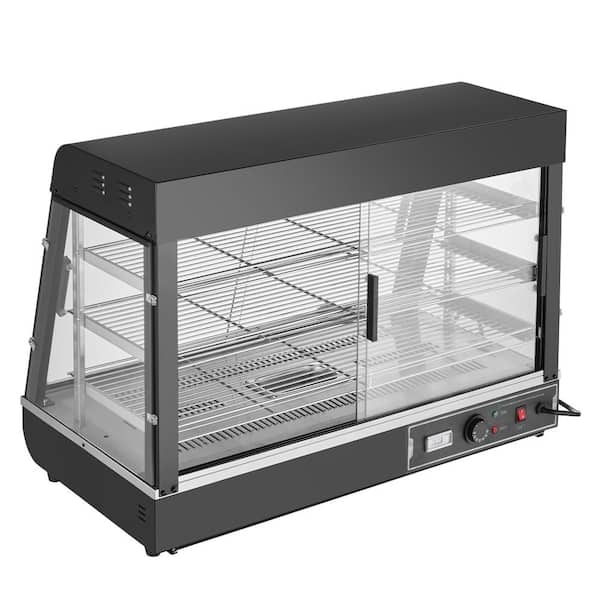 3-Tier 1500 W Commercial Food Warmer, 137 qt. Black Buffet Server with 3-Tier Crocks