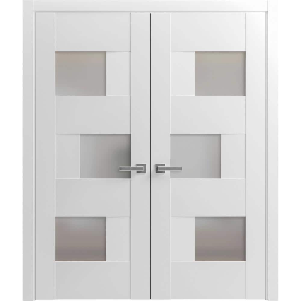 36 in. x 84 in. 2 Panel White Finished Solid MDF Sliding Door with Hardware price history on PriceWatchPro