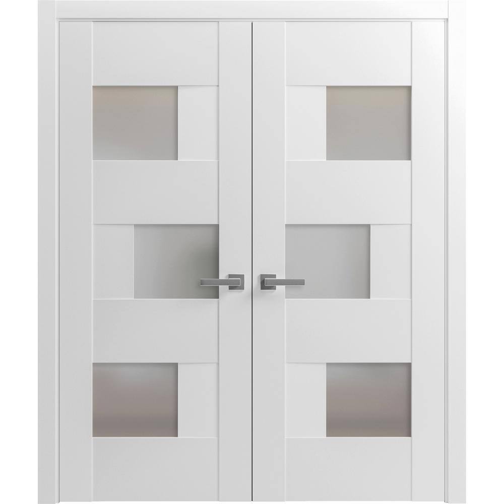 48 in. x 96 in. 2 Panel White Finished Solid MDF Sliding Door with Hardware price history on PriceWatchPro