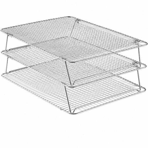 3 Tier Stainless Steel Stackable Cooling Rack for Baking, Wire Cooling Racks for Cookie, Oven and Dishwasher Safe