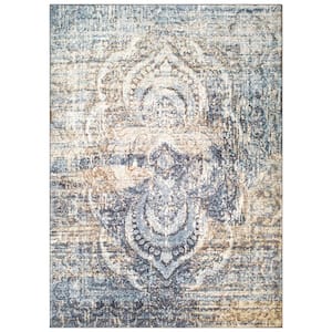 Salford Multicolor 10 ft. x 14 ft. Non-Slip Modern Medallion Area Rug