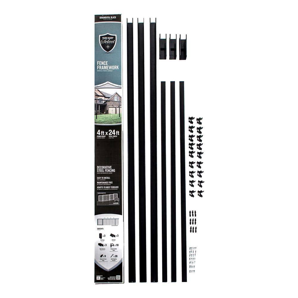 YARDGARD Select Yard Gard Select - Top Rail and Posts Fence Framework Kit - 24ft. Total length: 3-8ft. Top rails, 3-6ft. posts