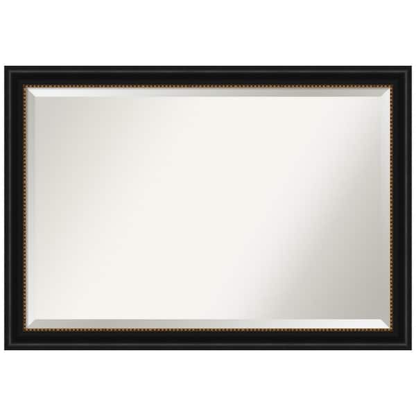 Amanti Art Medium Rectangle Manhattan Black Beveled Glass Modern Mirror (27.75 in. H x 39.75 in. W)