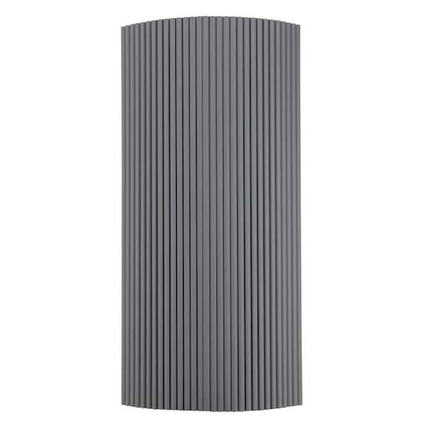 Sample 10 in. x 6 in. x 0.43 in. Wood Half Circle Flexible Multi-Purpose Siding Panel in Space Gray Color (Set of 1pc)
