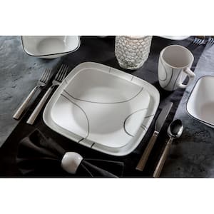 Simple Lines Vitrelle 6-Piece Contemporary Simple Lines Glass Dinnerware Set (Service for 6)