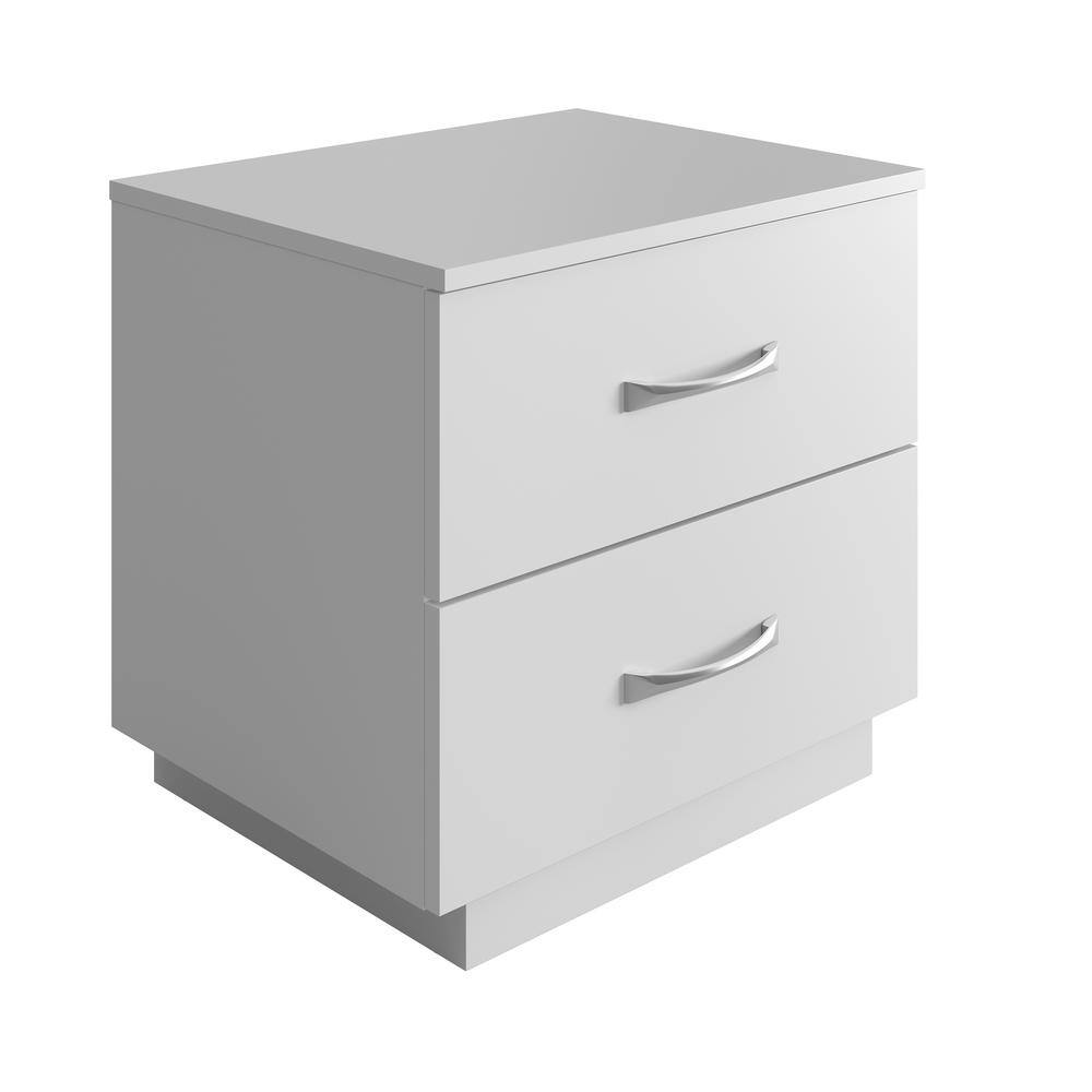 Boyd Sleep Hamilton Modern 2 Drawer Pedestal Base White Nightstand