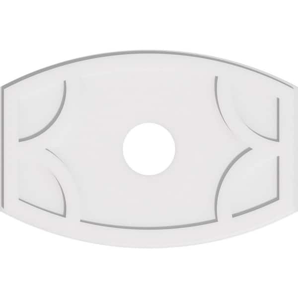 Ekena Millwork 34 in. W x 22-5/8 in. H x 6 in. ID x 1 in. P Kailey Architectural Grade PVC Contemporary Ceiling Medallion