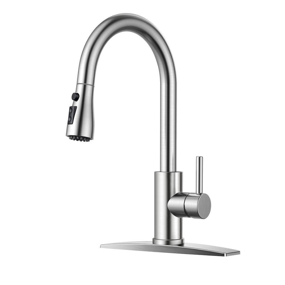 ARRISEA Stainless Steel Touch Kitchen Faucet With Pull-Down Sprayer - Brushed Nickel, High Arc