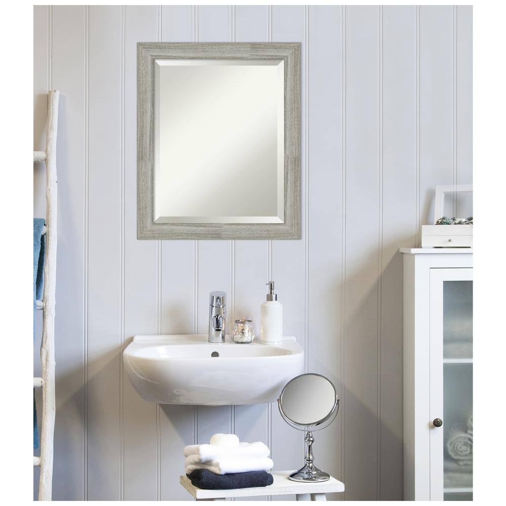 Dove Graywash Narrow Framed Rectangular Bathroom Mirror
