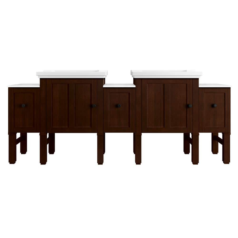 KOHLER Chambly 84 in. W Vanity in Woodland with Ceramic Vanity Top in