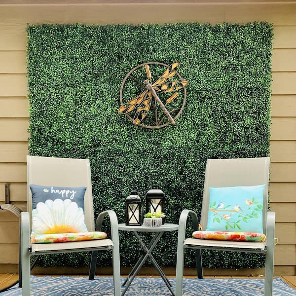20 in. x 20 in. x 1.8 in. 12-Pieces Artificial Boxwood Hedge Wall Panels Grass Wall Decor for Indoor/Outdoor Decorations