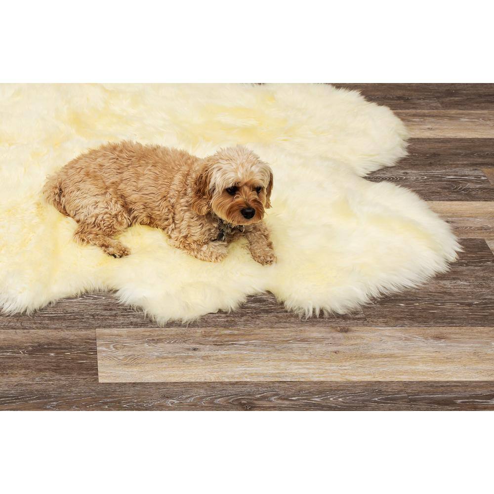 Luxurious Handmade New Zealand Sheepskin Fur Rug 7x6