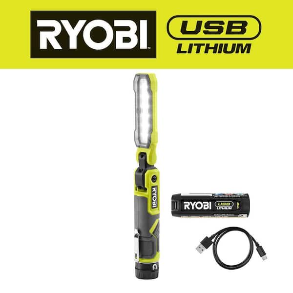 RYOBI USB Lithium Inspection Light Kit with 2.0 Ah Battery and Charging Cable