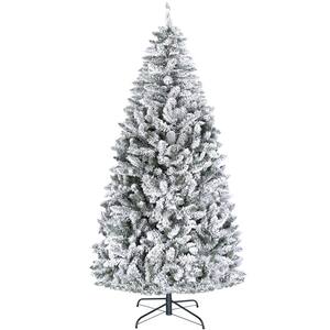 7.5 ft. White Flocked Artificial Christmas Tree with White Lights