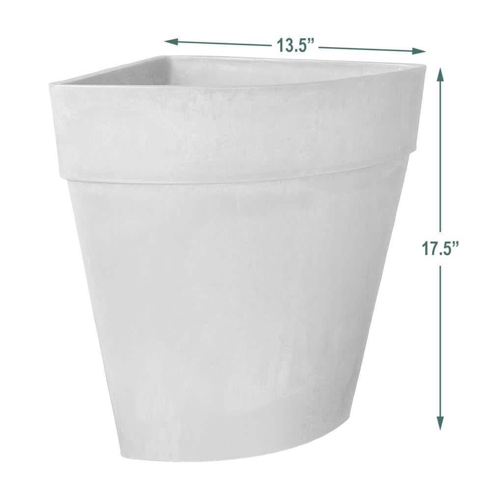 Large Dark Charcoal Recycled Plastic Corner Planter Pot