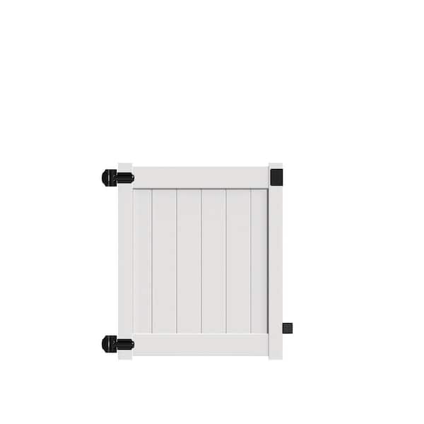 Barrette Outdoor Living Bryce and Washington Series 4 ft. W x 4 ft. H White Vinyl Walk Fence Gate Kit