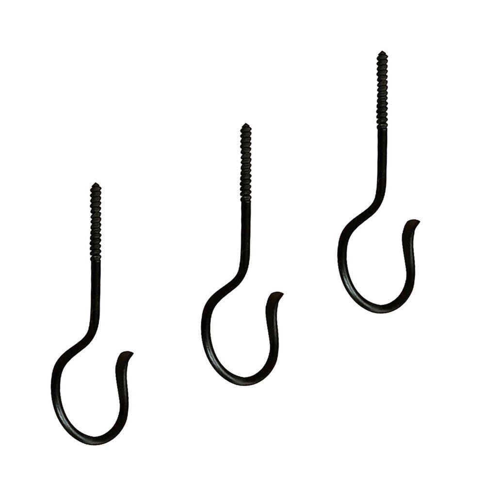 Set of 3 Multi Use Wall/Ceiling Iron Hooks, 6 in. Tall, Black Powder Coat Finish price history on PriceWatchPro