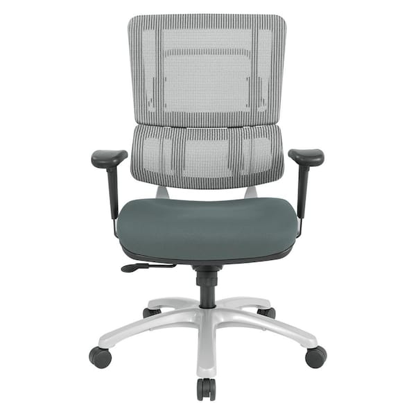Office Star Products Vertical Grey Mesh Back Chair with Silver Base and Grey Seat